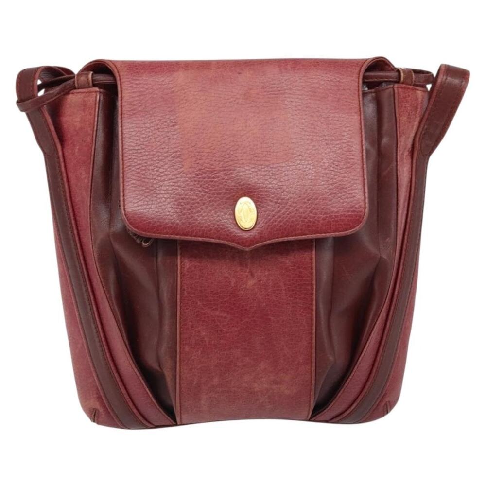 Cartier Leather Shoulder Bag Red